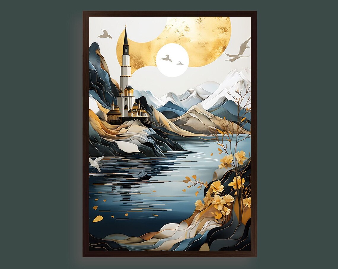 Lunar Reflections - Traditional Travel Poster