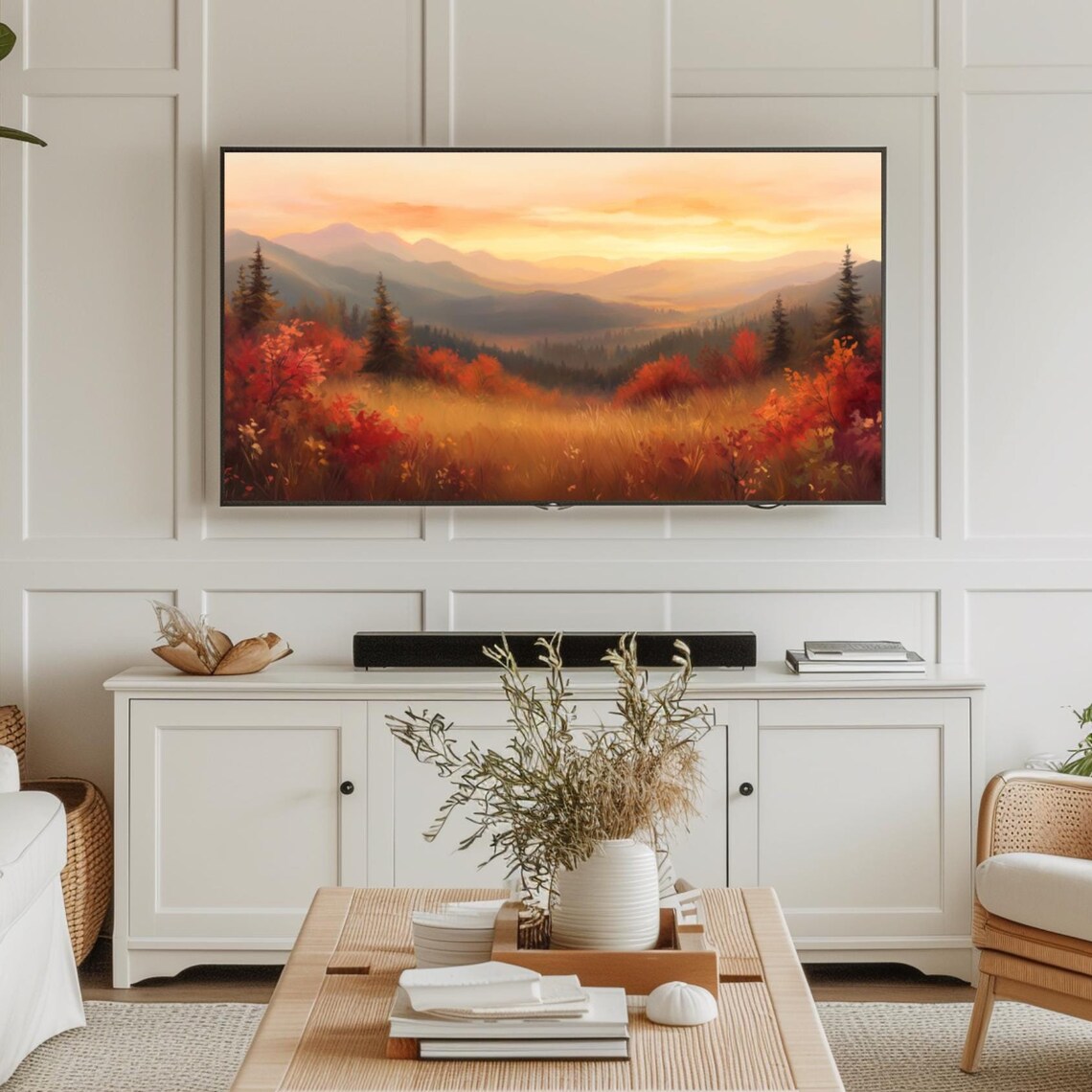 Serene Rolling Hills Floral Meadow Poster