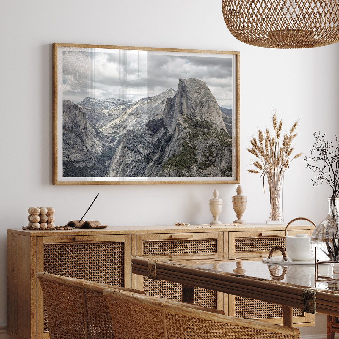 Yosemite Half Dome Gray Granite Peaks Cloudy Sky National Park Poster - Image 4