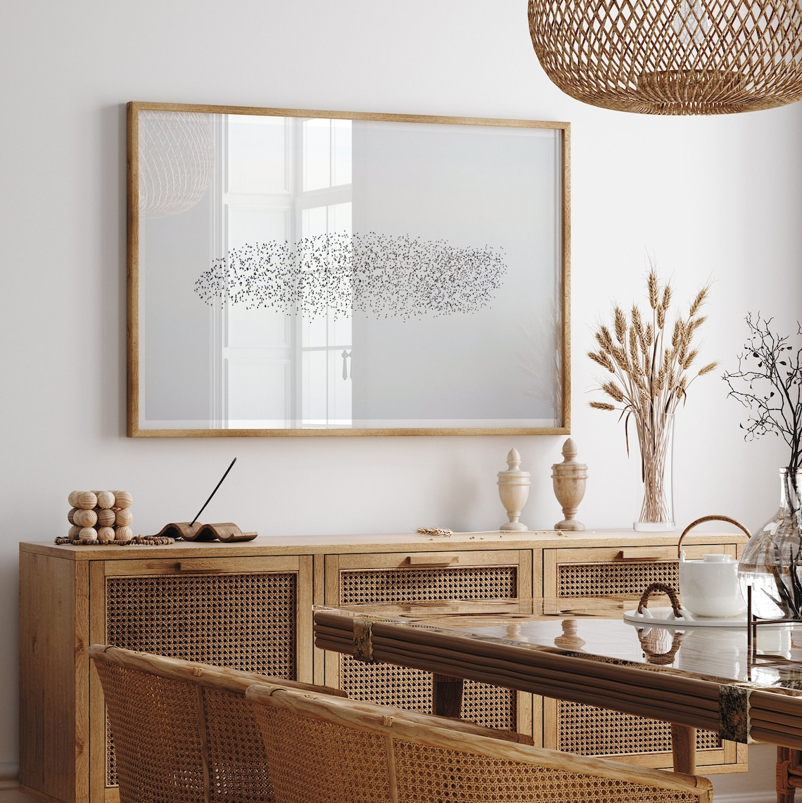Starling Murmuration Minimalist Wildlife Art Print - Image 5