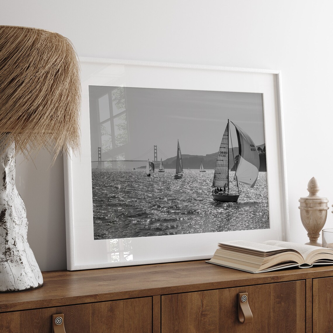 San Francisco Sailboats, Golden Gate Bridge Art Print - Image 5