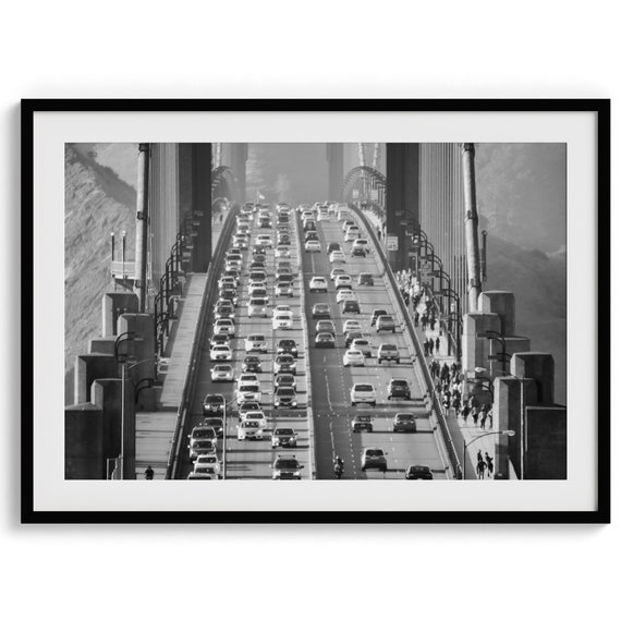 San Francisco Lifestyle Fine Art Photography Print Framed Or Unframed Black And White Modern Golden Gate Bridge Wall Art For Home Decor