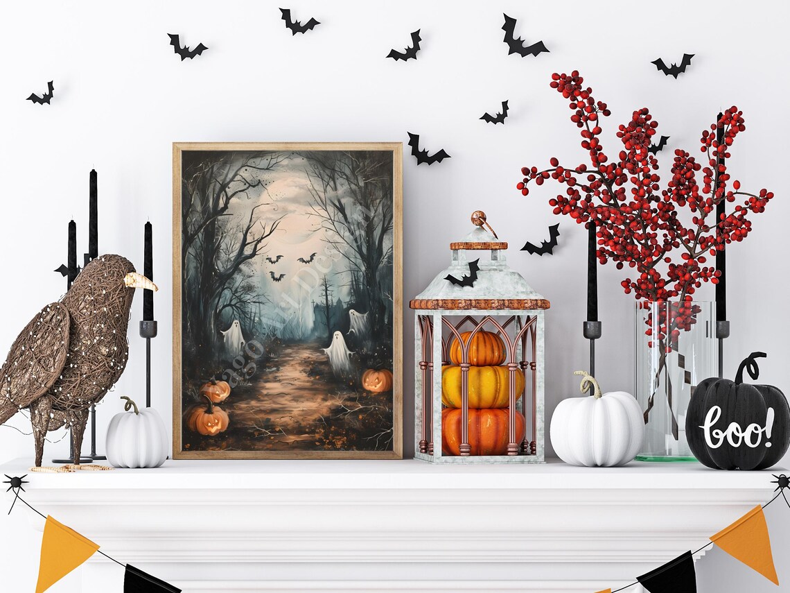 Halloween Ghost and Jack O Lantern Poster - Image 4