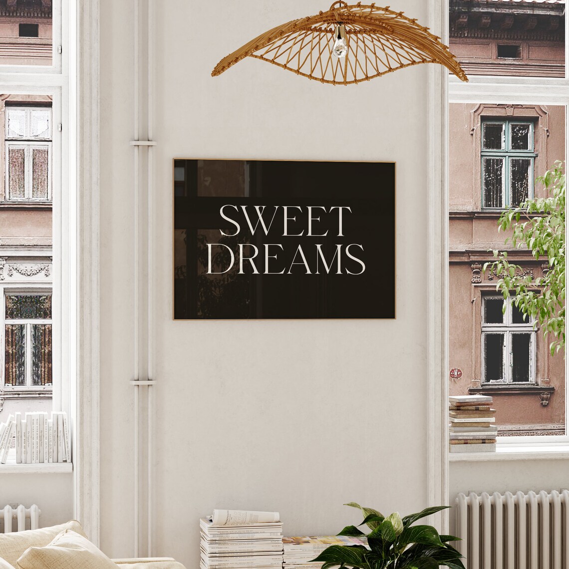Sweet Dreams Funny Minimalist Bedroom Art Print - Image 2