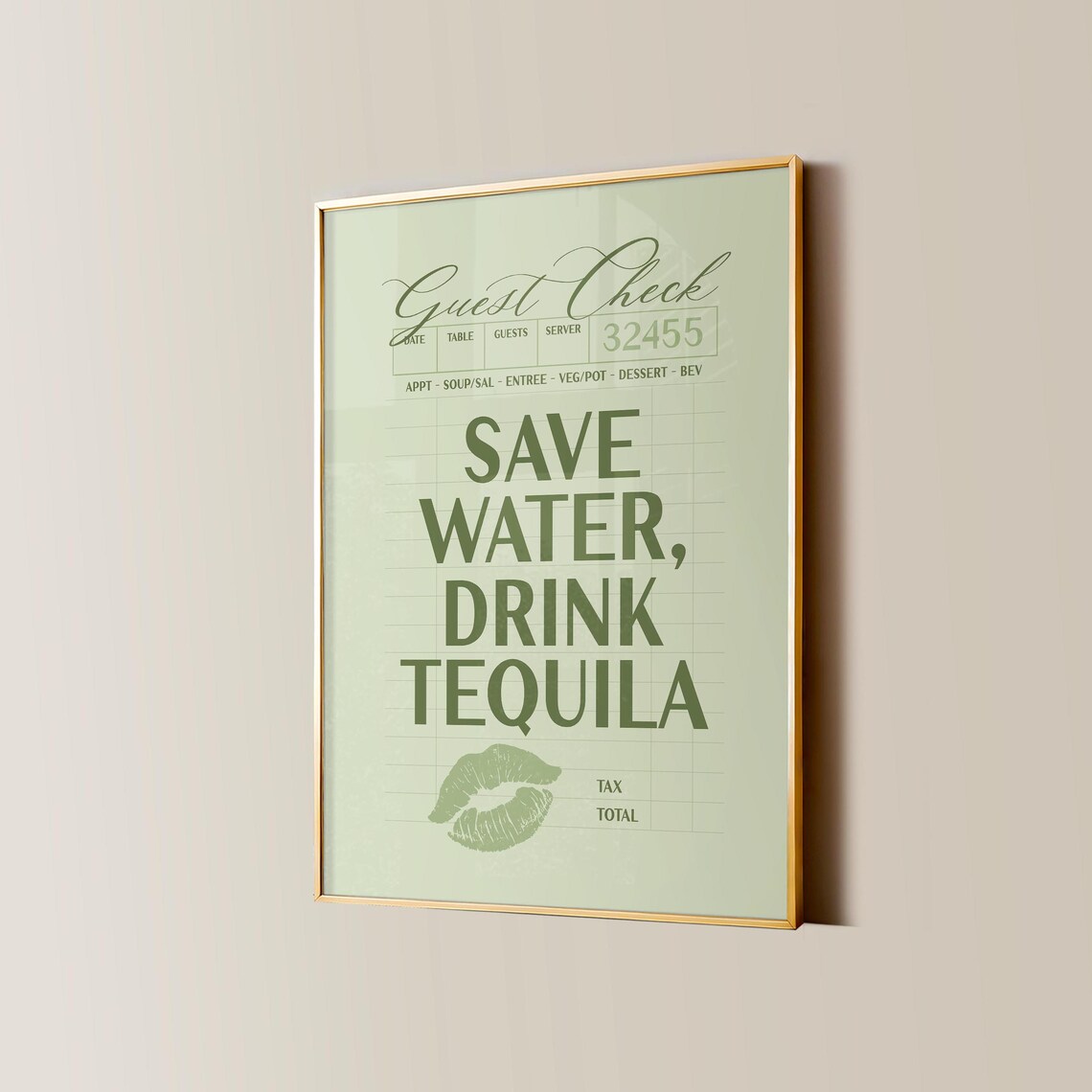 Tequila Bar Cart Retro Kitchen Art Print