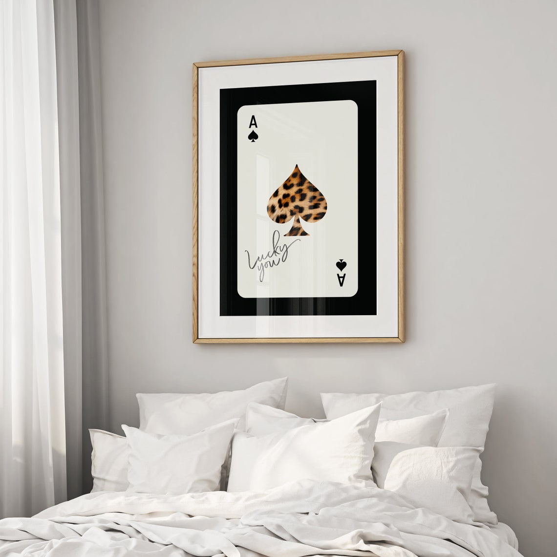 Lucky Ace Of Spades Leopard Pattern Card Trendy Aesthetic Poster - Image 2