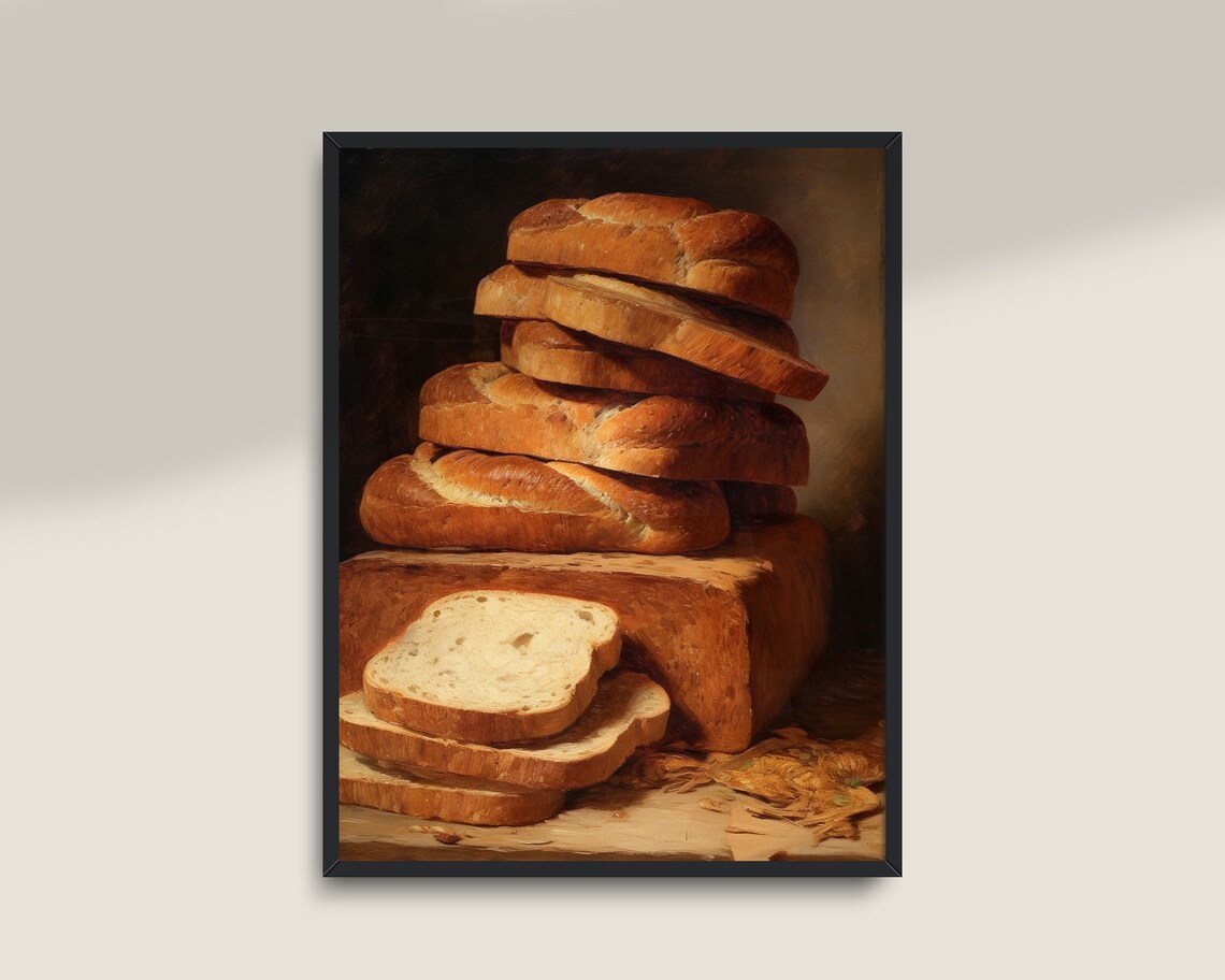 Vintage Bread Print, Country Kitchen Wall Art - Image 3