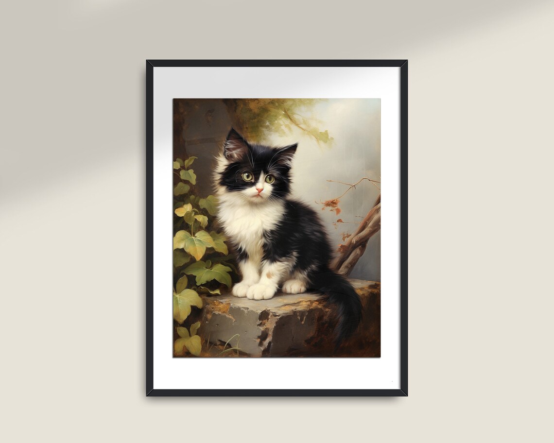 Vintage Cat Prints, Antique Farmhouse Art Print - Image 2