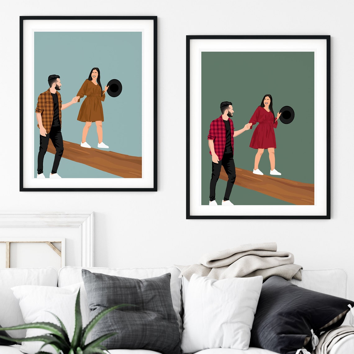 Engagement Gift Faceless Portrait Faceless Portrait Personalized Gift Family Custom Photo Gift For Her - Image 2