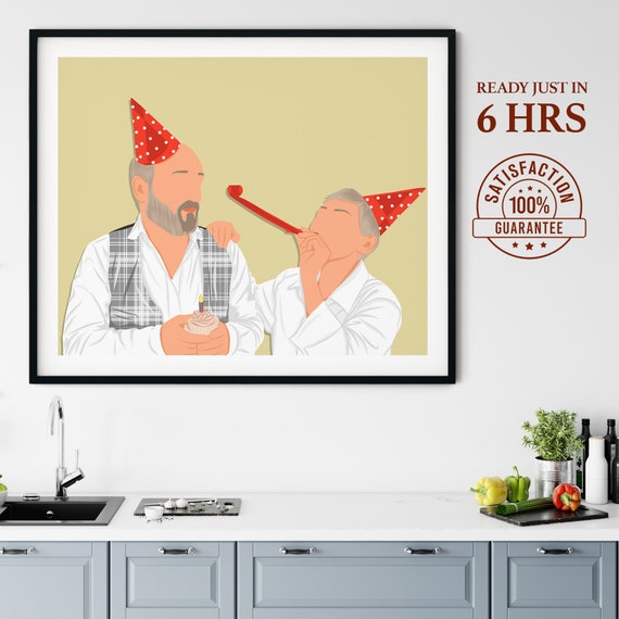 Custom Dad Portrait Personalized Fathers Day Gift Unique And Meaningful Artwork Photo Drawing Gift For Him Personalized Portrait Gift