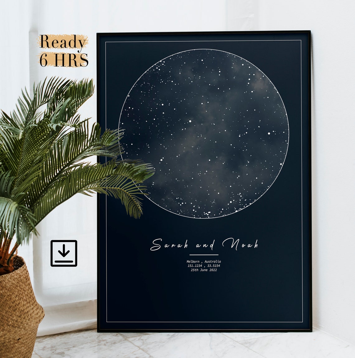 Personalized Star Map Constellation Night Sky Couples Poster