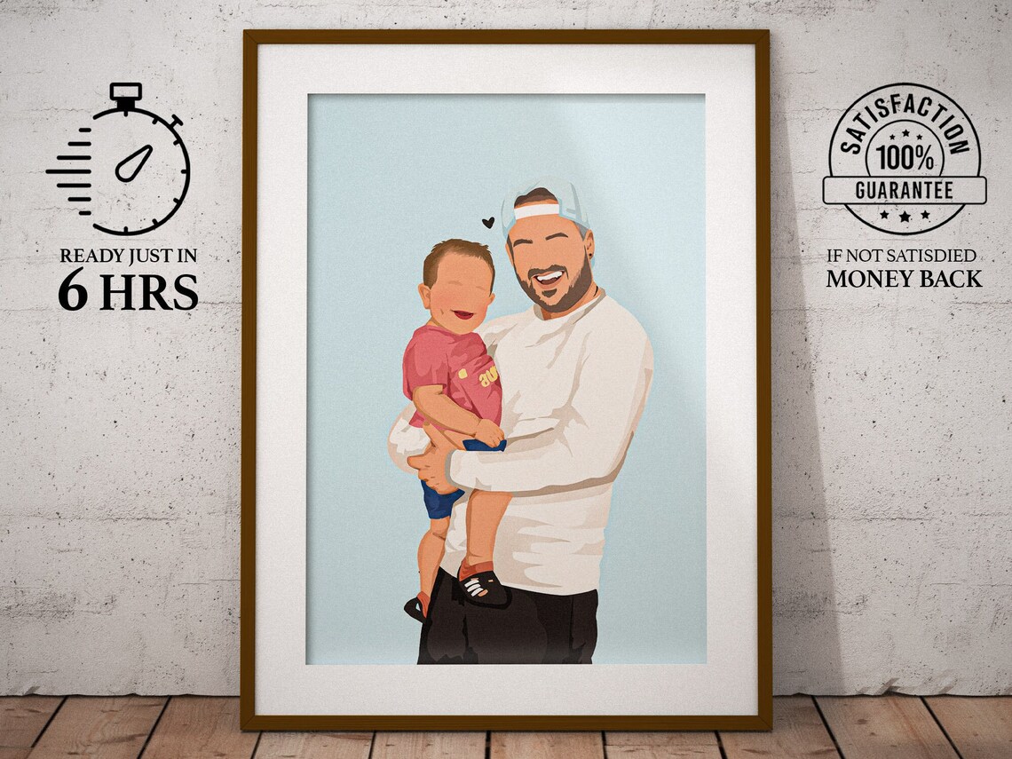 Custom Portrait Gift, Personalized Faceless Illustration
