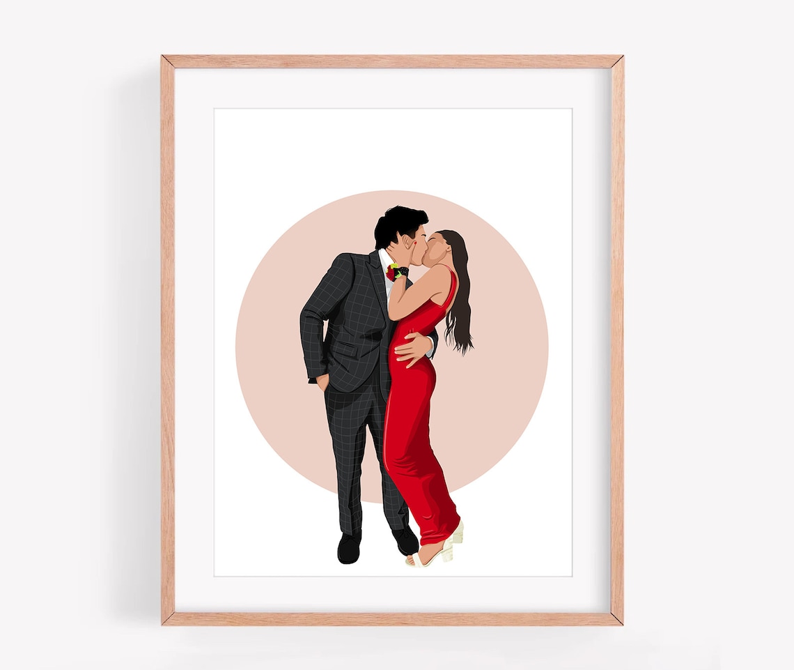 Custom Faceless Family of Four Portrait Minimalist Family Poster - Image 2