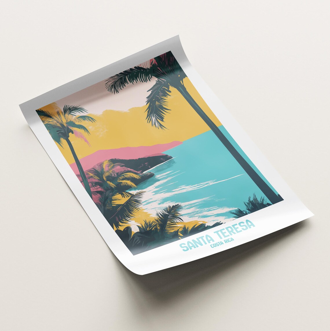 Santa Teresa Costa Rica Tropical Escape Retro Art Print - Image 2