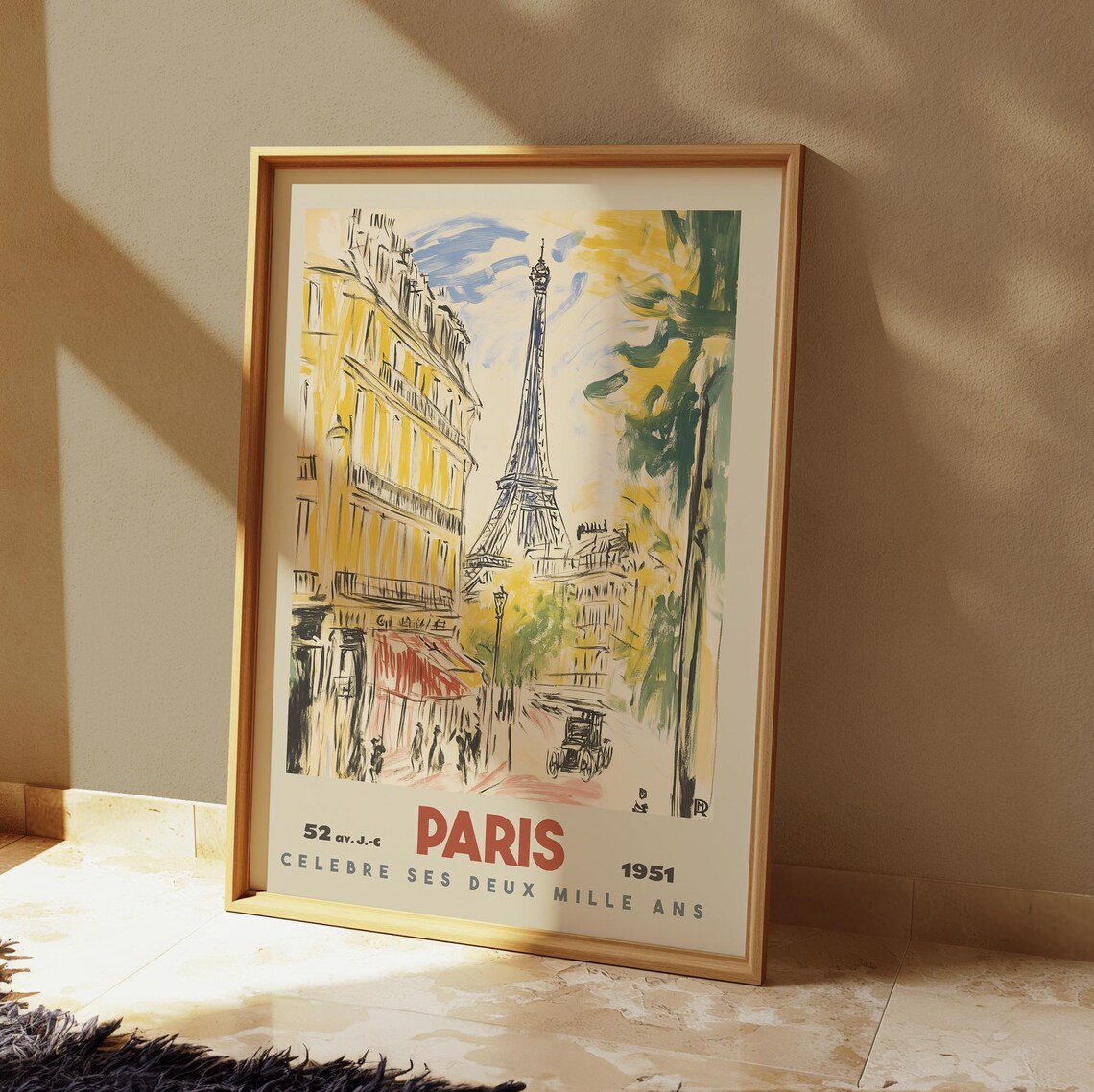 Paris Travel Poster, Vintage Eiffel Tower Art Print - Image 2