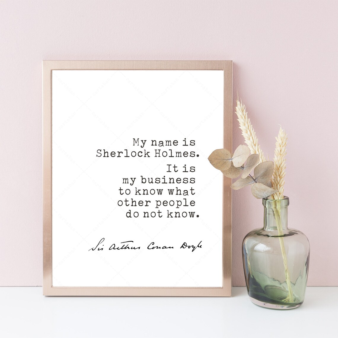 Sherlock Holmes Quote Arthur Conan Doyle My Name Is Holmes Print Poster - Image 2