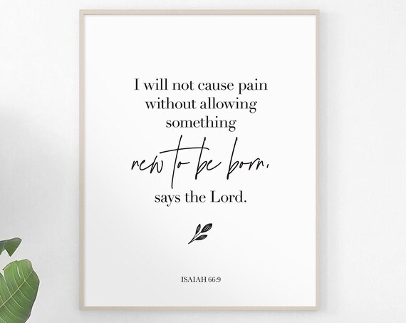 Isaiah 66 Verse 9 Minimalist Christian Scripture Wall Art Decor