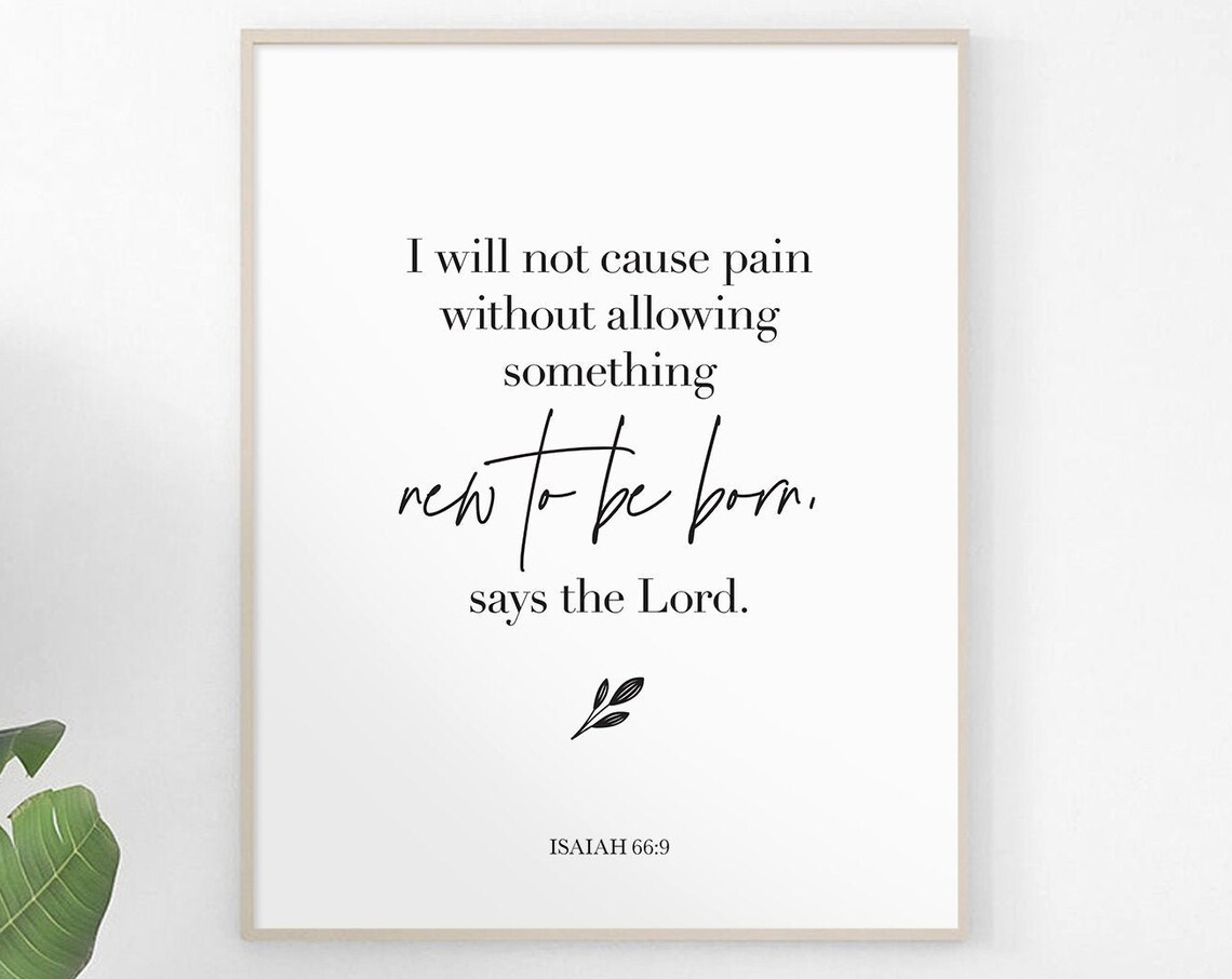 Isaiah 66 Verse 9 Minimalist Christian Scripture Wall Art Decor