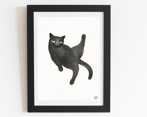 Black Cat - Funny Cat Art