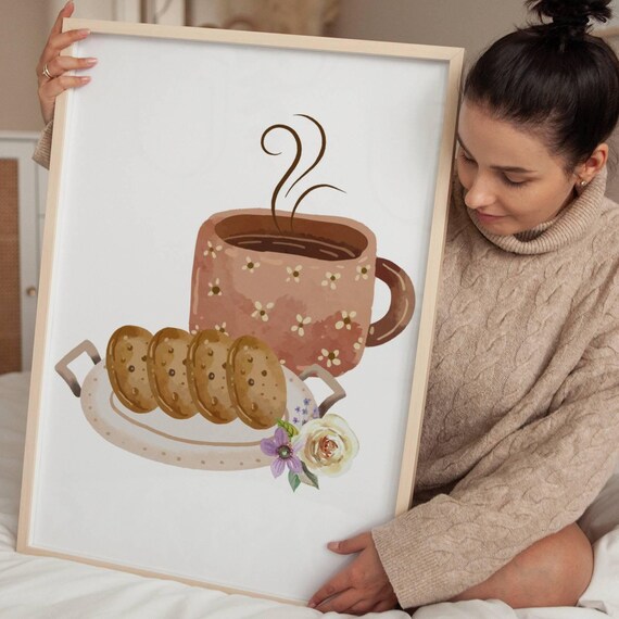 Coffee Illustration Home Office Decor Kitchen Wall Art Coffee Wall Art Office Decor Coffee Wall Art Coffee Art