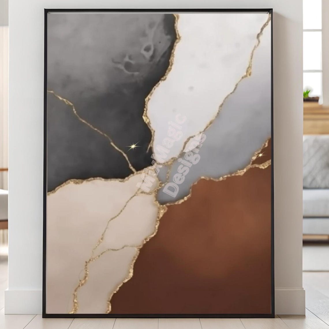 Luxury Marble Gold Vein Abstract Modern Elegant Wall Decor Art Poster