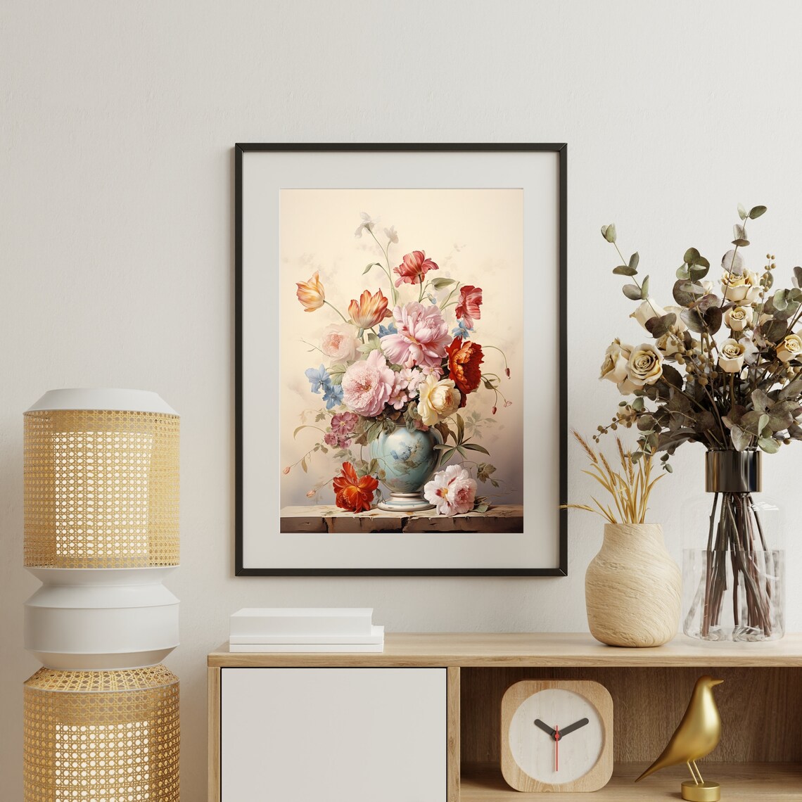 Peonies Tulips Porcelain Vase Floral Still Life Painting Poster - Image 5