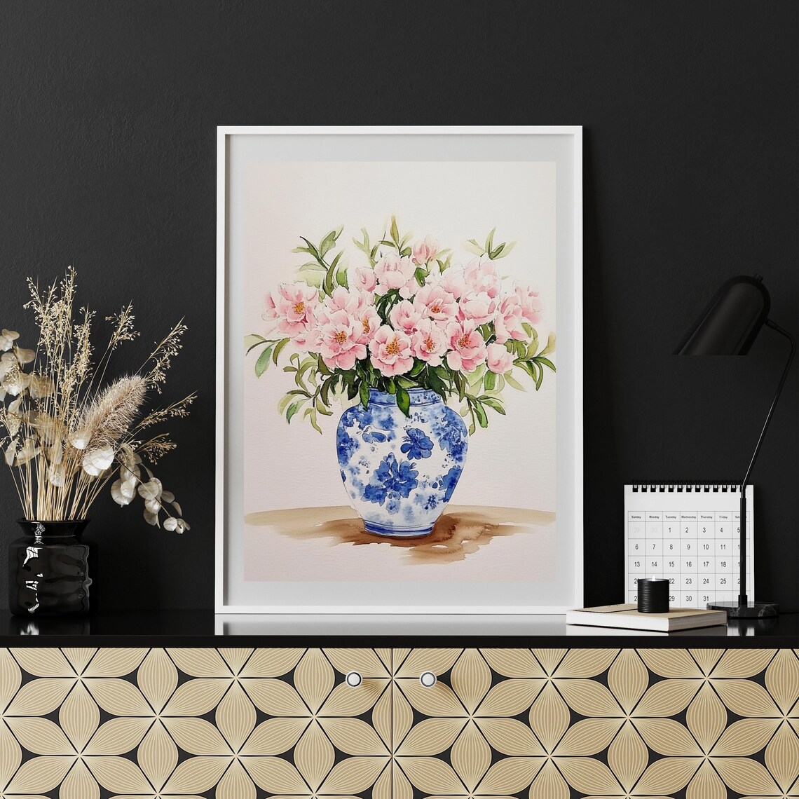 Watercolor Flower Bouquet Botanical Minimalist Bohemian Print - Image 5