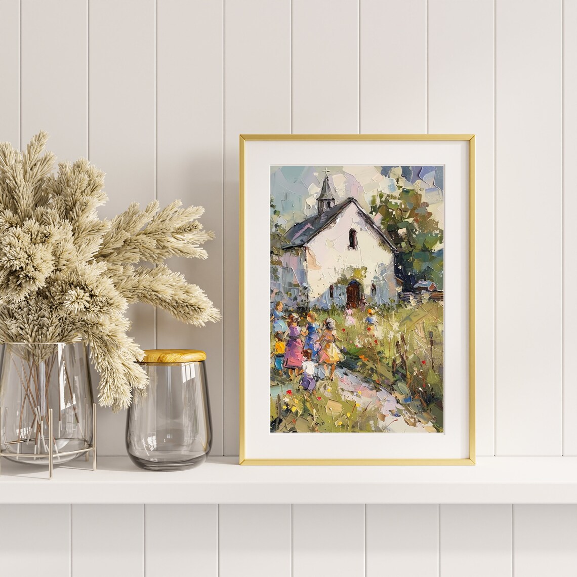 Vintage Church Print, Spring Landscape Wall Art - Image 5