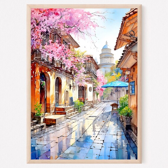 Sofia Bulgaria Art Print Watercolor Cityscape Home Decor Gift