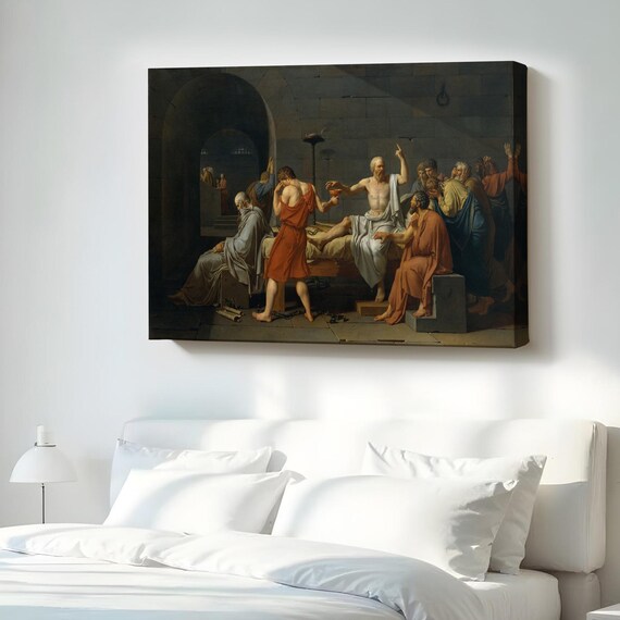 The Death of Socrates by Jacques Louis David Neoclassical Painting Print