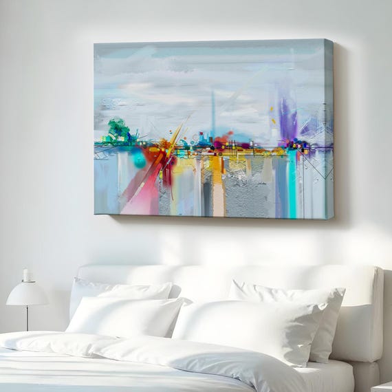 Brush Stroke Abstract Oil Painting Style Decorative Canvas Wall Art Print Large
