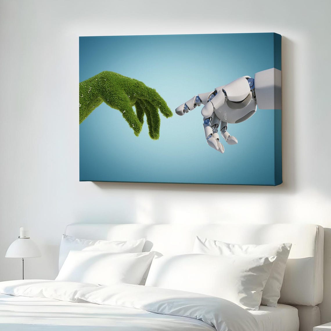 Nature And Technology Abstract Decorative Canvas Wall Art Surreal Modern Decor Framed Print