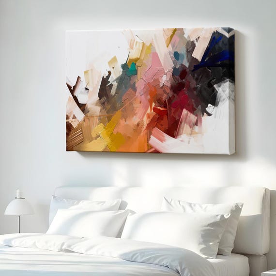 Brush Stroke Abstract Modern Art Oil Painting Look Canvas Wall Decor Print