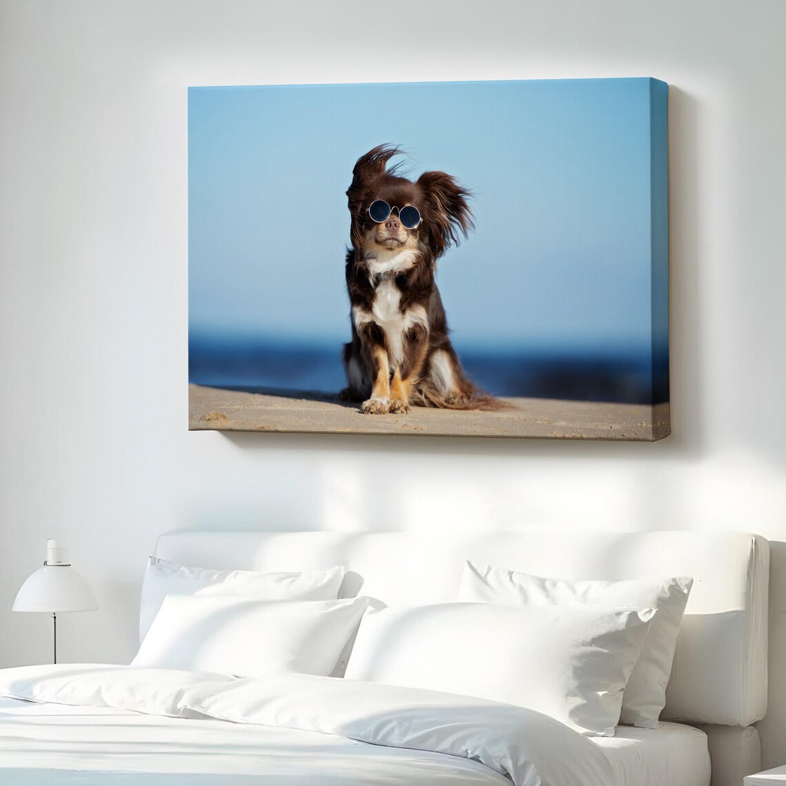 Chihuahua Wearing Sunglasses On The Beach Funny Dog Portrait Poster