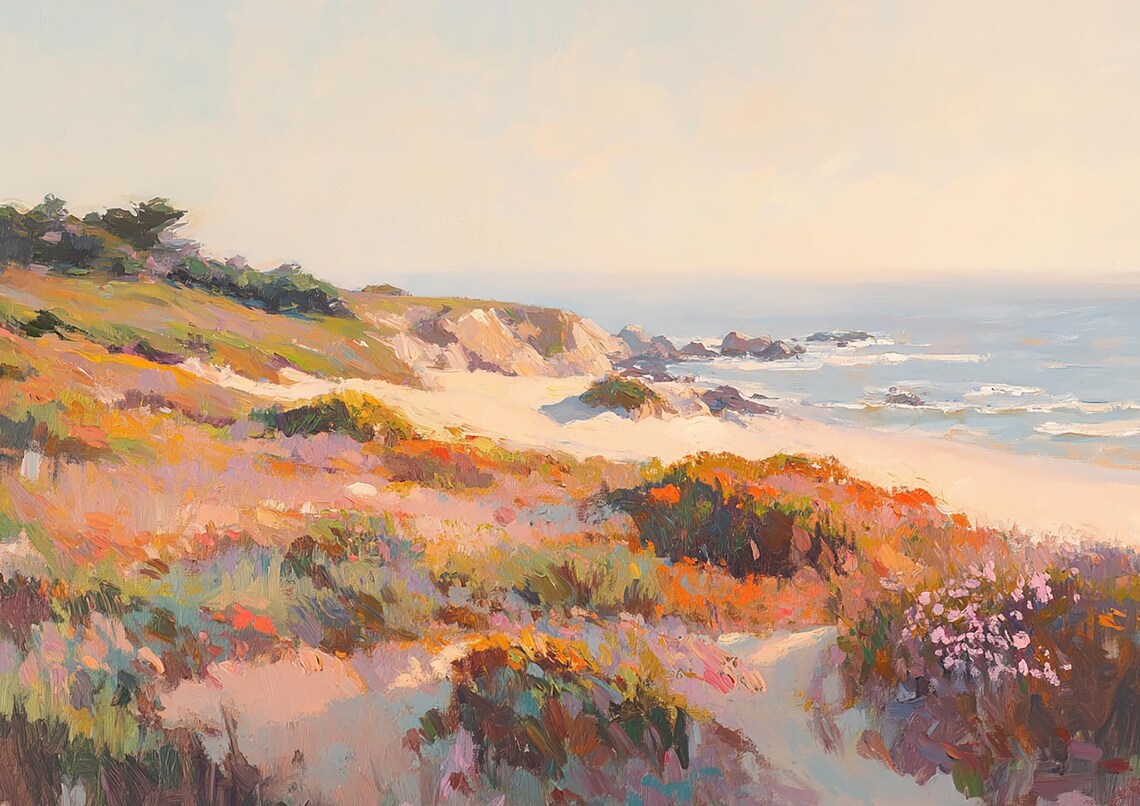 California Coastal Breeze, Impressionist Beach Landscape - Image 2