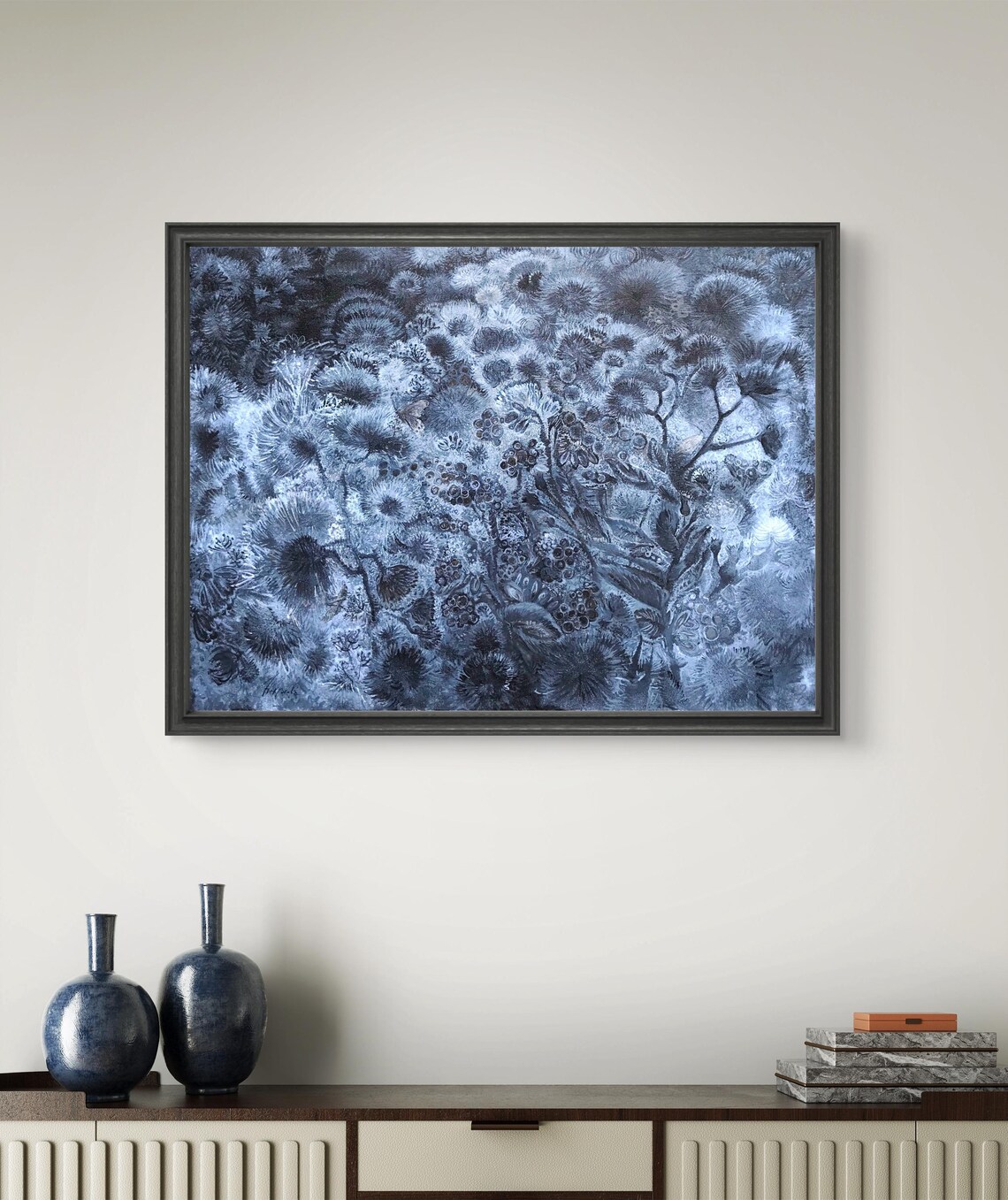 Mystical Meadow At Night, Herb Motifs Art Print - Image 2