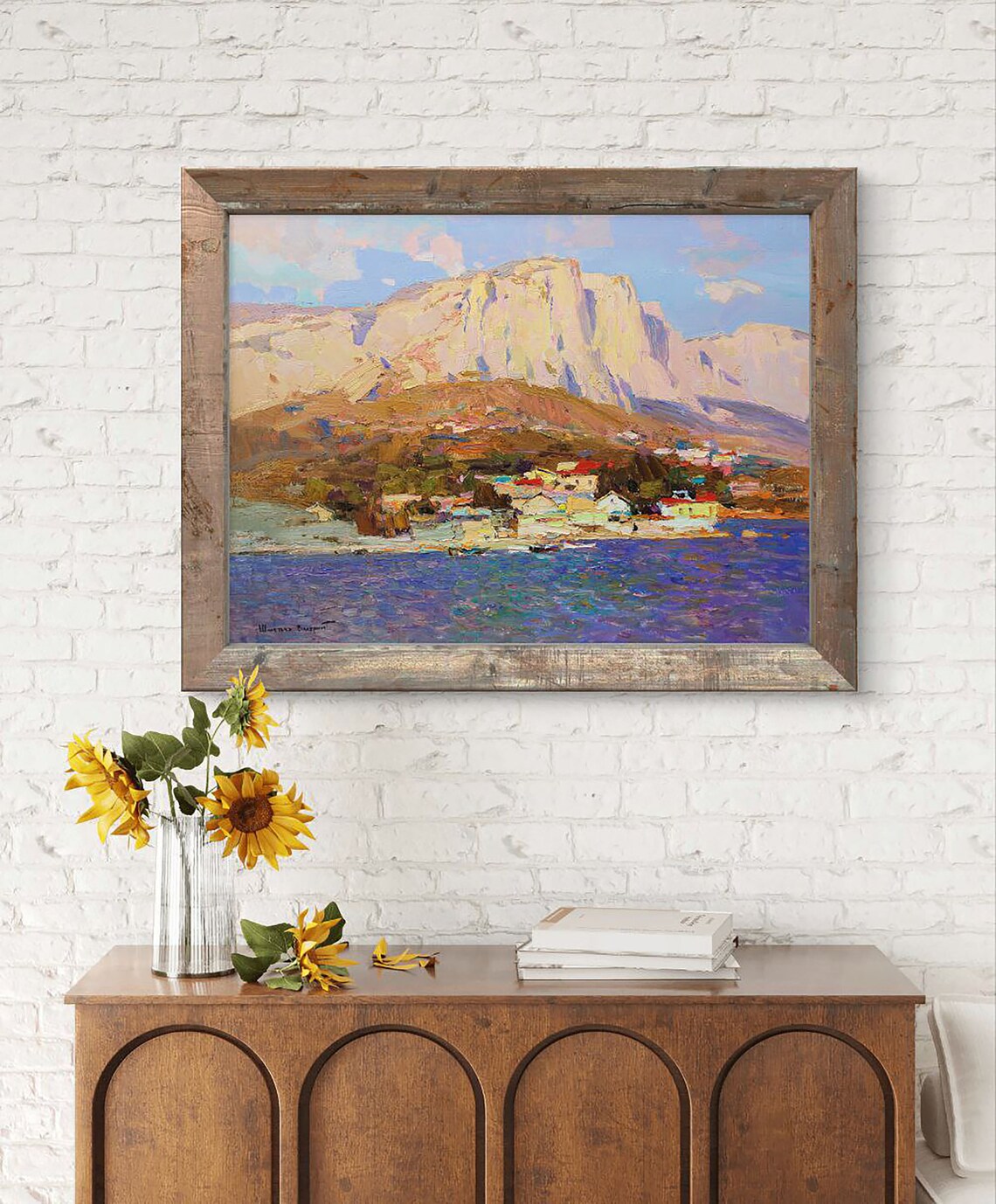 Impressionist Seascape With Mountains And Villages - Image 2