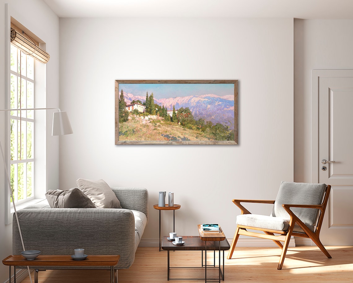 Sunny Italian Mountain Landscape, Impressionism Style