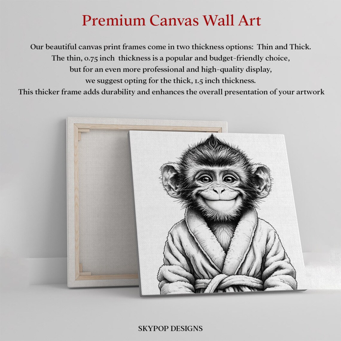 Monkey in Bathrobe Bathroom Wall Decor Poster - Image 5