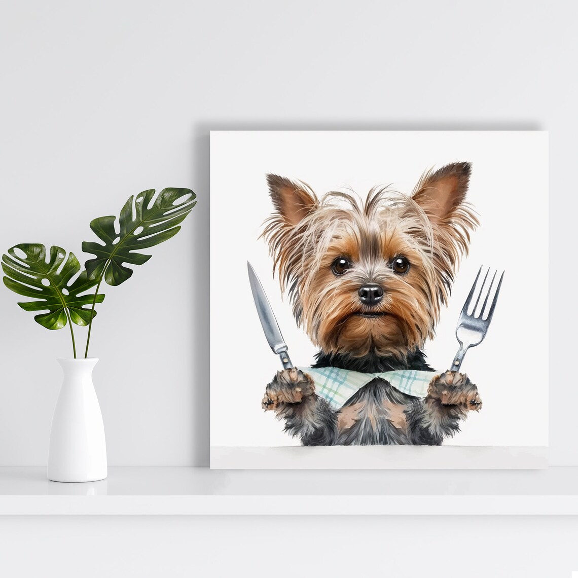 Yorkies Culinary Adventure, Whimsical Animal Poster - Image 2