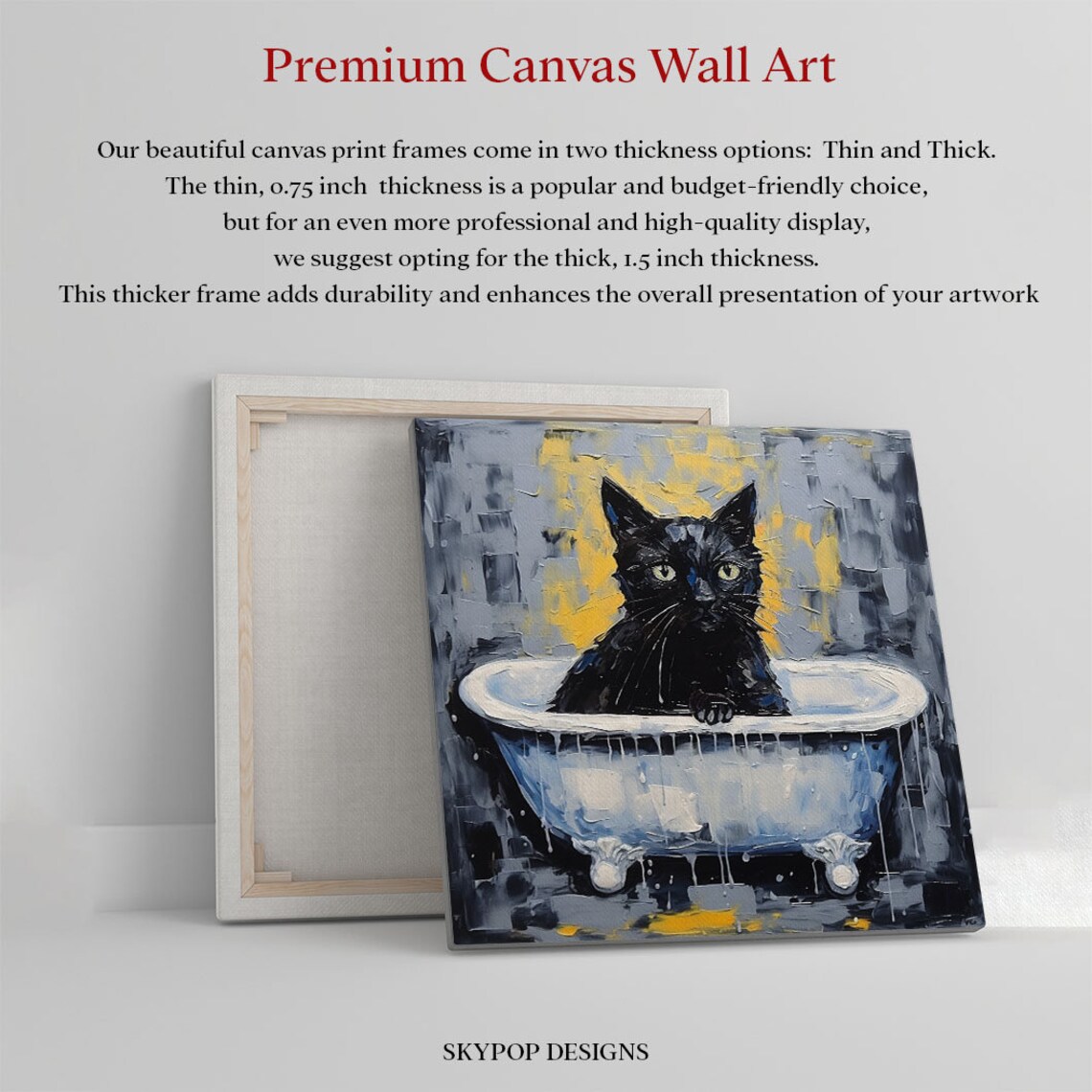 Black Cat In Bathtub Bathroom Wall Art Poster Print - Image 3
