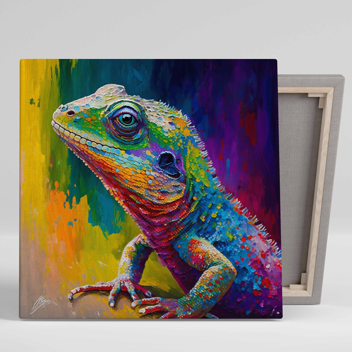 Colorful Lizard Wall Art Print, Exotic Decor