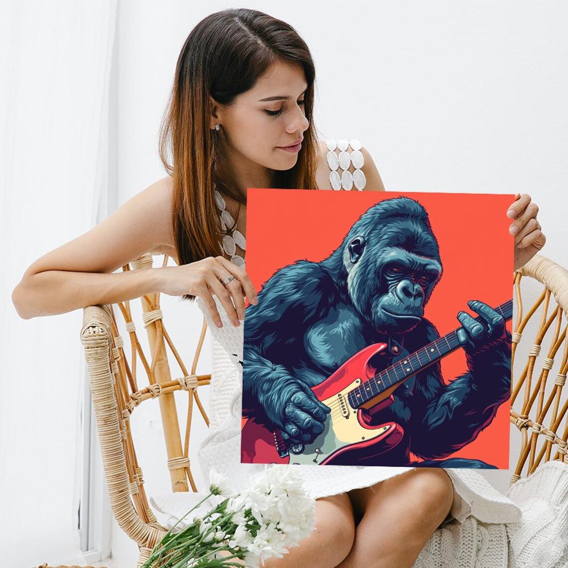 Rockstar Gorilla Groove Art Print, Pop Music Decor - Image 3