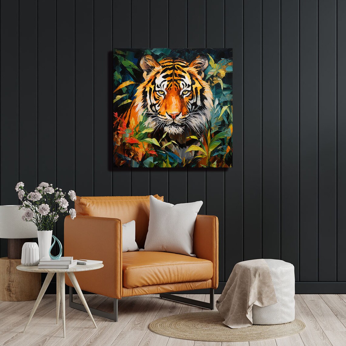 Bengal Tiger Contemporary Design Wall Art Print - Image 4