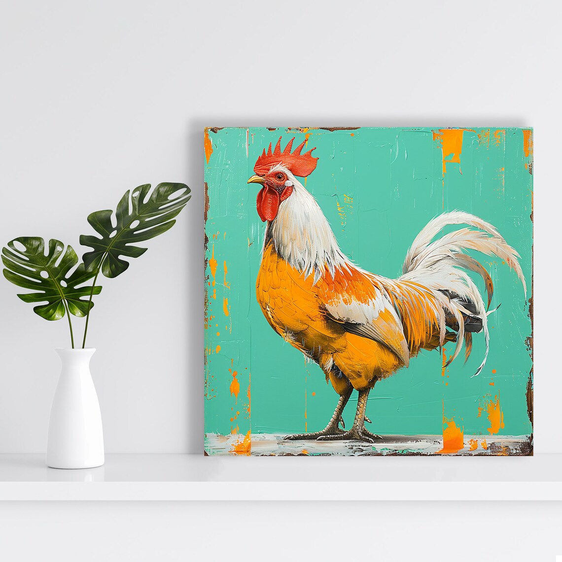 Rooster Sunrise Vintage Poster, Rustic Country Decor - Image 2