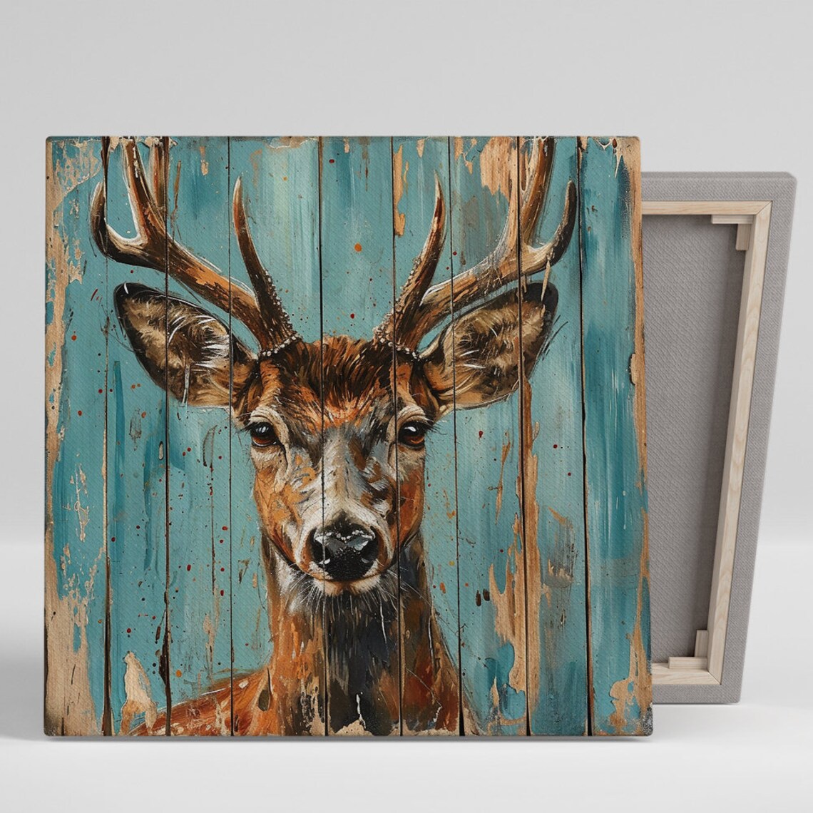 Rustic Deer Gaze Farmhouse Art Print for Living Room