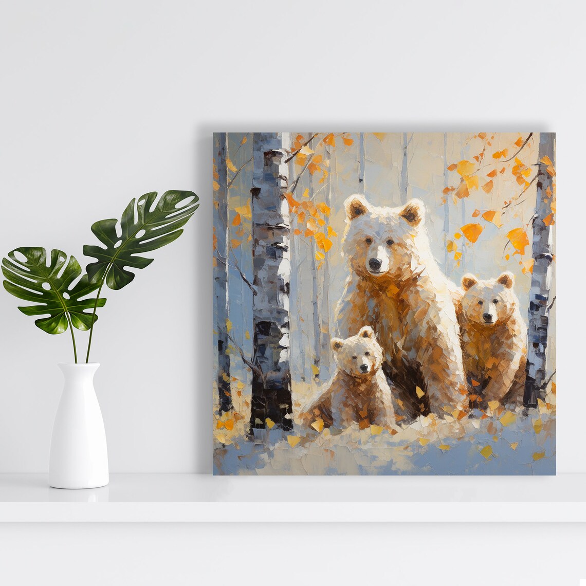 Autumn Bears Family Wall Art Print, Nature Decor - Image 2