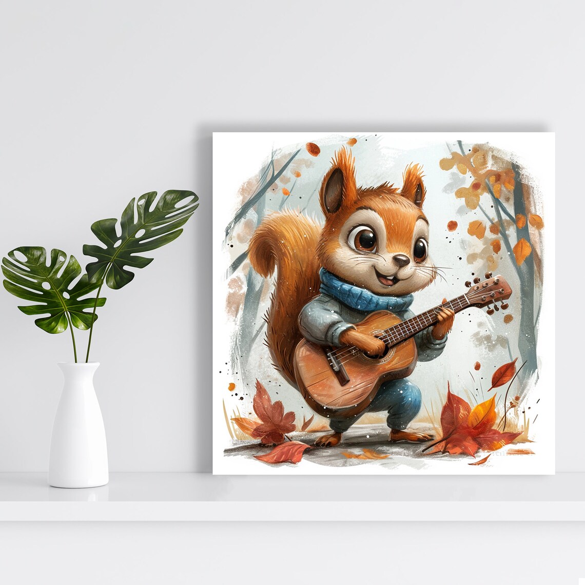 Whimsical Squirrel Wall Art Print, Nature Decor - Image 2