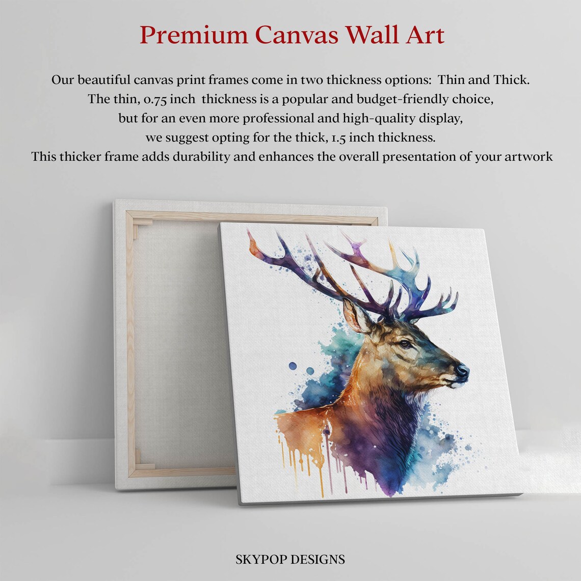 Watercolor Deer Art Print, Animal Nature Decor - Image 3
