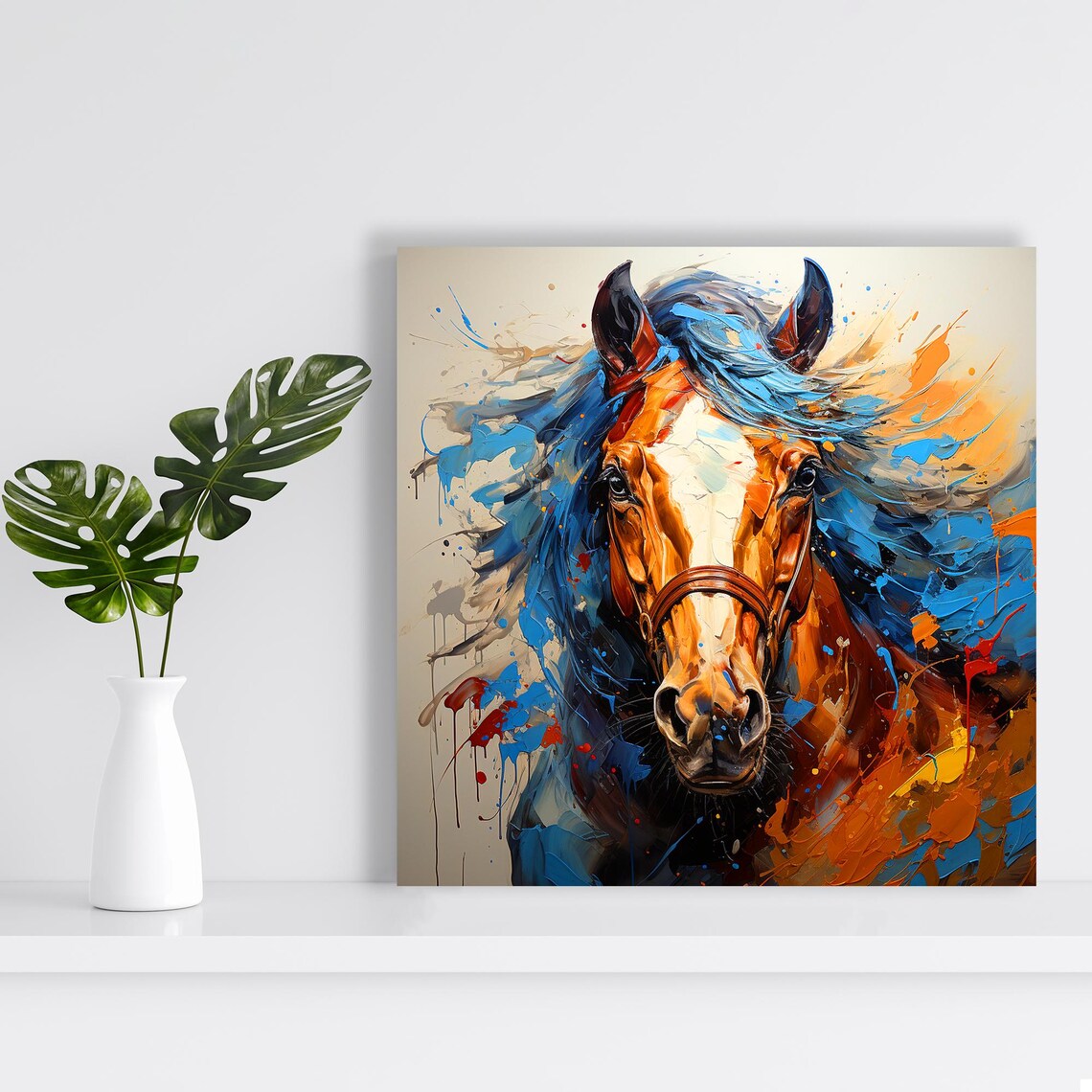 Horse Explosion Rustic Contemporary Art Print - Image 2